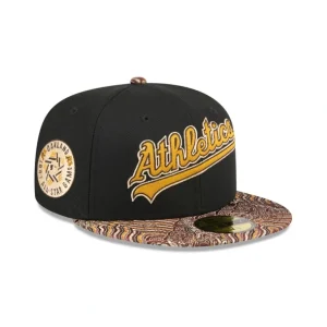 Outlet Just Caps Jacquard Visor Oakland Athletics 59FIFTY Fitted Hat - KTGCaps - Baseball caps for various teams, purchased online at a discount