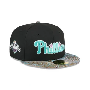 Store Just Caps Jacquard Visor Philadelphia Phillies 59FIFTY Fitted Hat - KTGCaps - Baseball caps for various teams, purchased online at a discount
