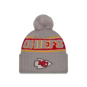 Store Kansas City Chiefs 2024 Cold Weather Gray Pom Knit Hat - KTGCaps - Baseball caps for various teams, purchased online at a discount