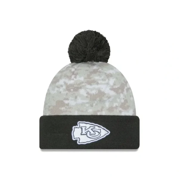 New Kansas City Chiefs 2024 Salute to Service Pom Knit Hat - KTGCaps - Baseball caps for various teams, purchased online at a discount