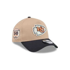 New Kansas City Chiefs Beige Khaki 9FORTY AFrame Snapback Hat - KTGCaps - Baseball caps for various teams, purchased online at a discount