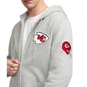 Hot Kansas City Chiefs Gray Logo Select FullZip Hoodie - KTGCaps - Baseball caps for various teams, purchased online at a discount