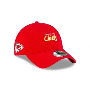 Best Sale Kansas City Chiefs Washed Script 9TWENTY Adjustable Hat - KTGCaps - Baseball caps for various teams, purchased online at a discount