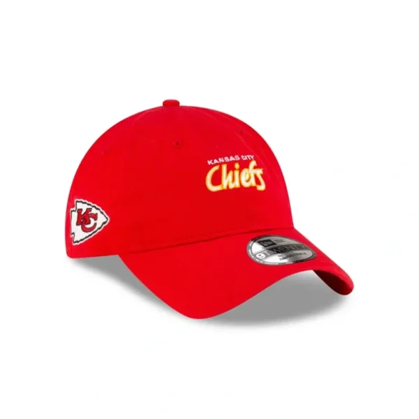 Best Sale Kansas City Chiefs Washed Script 9TWENTY Adjustable Hat - KTGCaps - Baseball caps for various teams, purchased online at a discount