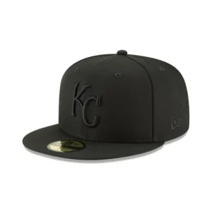 Outlet Kansas City Royals Blackout Basic 59FIFTY Fitted Hat - KTGCaps - Baseball caps for various teams, purchased online at a discount