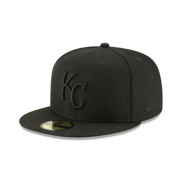 Outlet Kansas City Royals Blackout Basic 59FIFTY Fitted Hat - KTGCaps - Baseball caps for various teams, purchased online at a discount