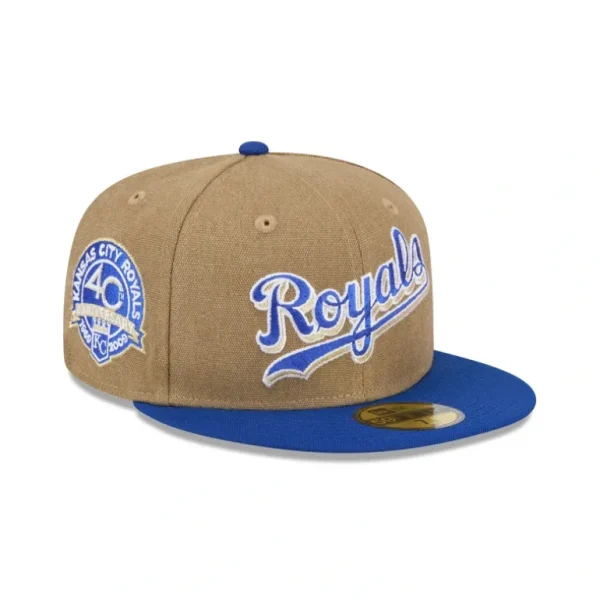 Best Kansas City Royals Canvas Crown 59FIFTY Fitted Hat - KTGCaps - Baseball caps for various teams, purchased online at a discount