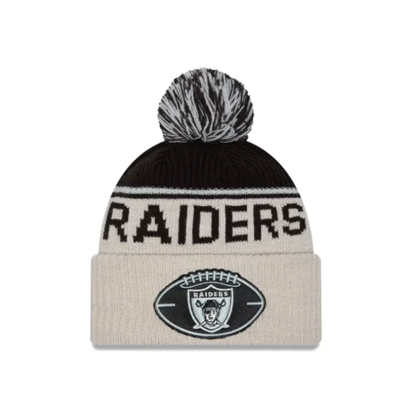 Best Las Vegas Raiders 2024 Cold Weather Historic Pom Knit Hat - KTGCaps - Baseball caps for various teams, purchased online at a discount