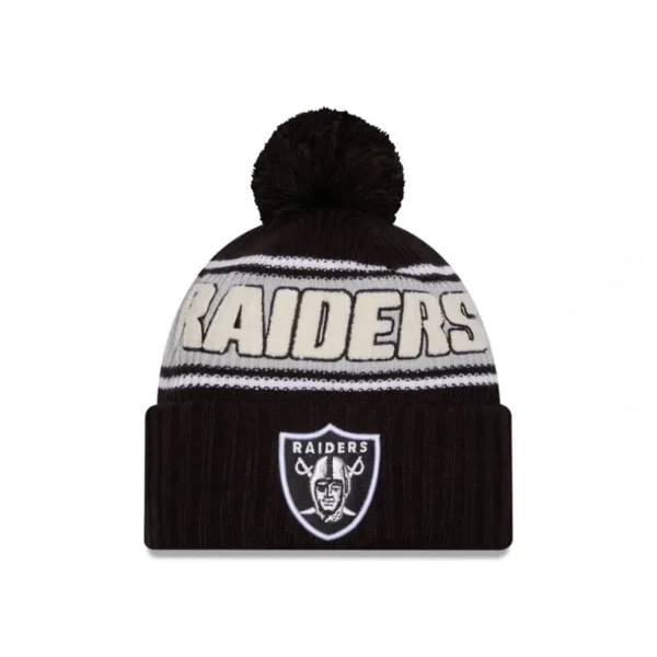 Store Las Vegas Raiders 2024 Cold Weather Sport Pom Knit Hat - KTGCaps - Baseball caps for various teams, purchased online at a discount