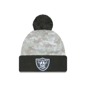 Hot Las Vegas Raiders 2024 Salute to Service Pom Knit Hat - KTGCaps - Baseball caps for various teams, purchased online at a discount
