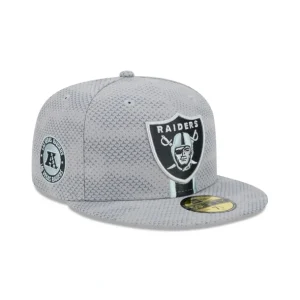 Best Las Vegas Raiders 2024 Sideline Gray 59FIFTY Fitted Hat - KTGCaps - Baseball caps for various teams, purchased online at a discount