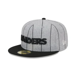 Hot Las Vegas Raiders Heather Pinstripe 59FIFTY Fitted Hat - KTGCaps - Baseball caps for various teams, purchased online at a discount