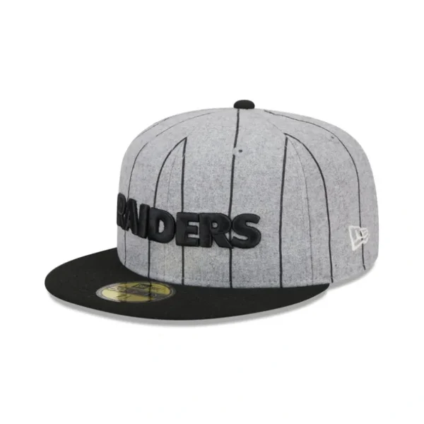 Hot Las Vegas Raiders Heather Pinstripe 59FIFTY Fitted Hat - KTGCaps - Baseball caps for various teams, purchased online at a discount
