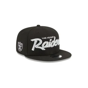 New Las Vegas Raiders Script Kids 9FIFTY Snapback Hat - KTGCaps - Baseball caps for various teams, purchased online at a discount