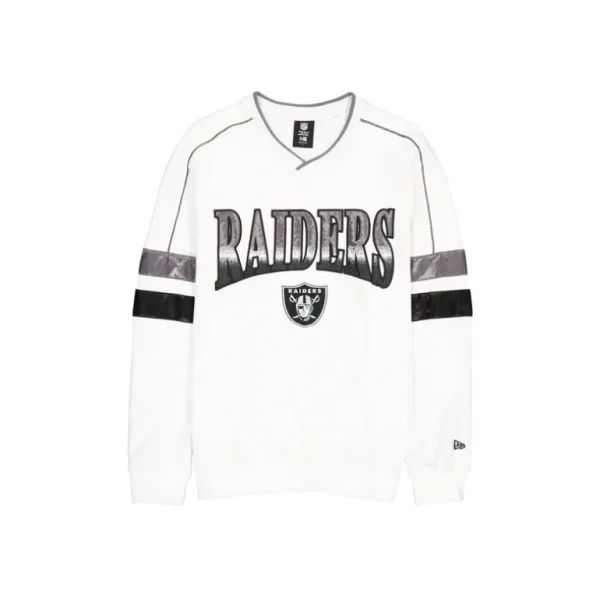 New Las Vegas Raiders Sport Classics White Crewneck - KTGCaps - Baseball caps for various teams, purchased online at a discount