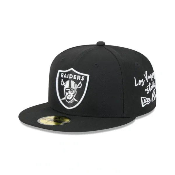 Shop Las Vegas Raiders Team Verbiage 59FIFTY Fitted Hat - KTGCaps - Baseball caps for various teams, purchased online at a discount