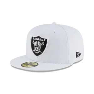 New Las Vegas Raiders White 59FIFTY Fitted Hat - KTGCaps - Baseball caps for various teams, purchased online at a discount