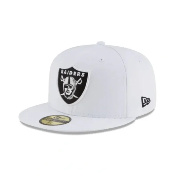 New Las Vegas Raiders White 59FIFTY Fitted Hat - KTGCaps - Baseball caps for various teams, purchased online at a discount