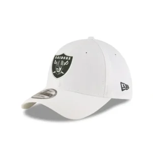 New Las Vegas Raiders White Team Classic 39THIRTY Stretch Fit Hat - KTGCaps - Baseball caps for various teams, purchased online at a discount