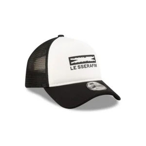 Best Sale Le Sserafim Black 9FORTY AFrame Trucker Hat - KTGCaps - Baseball caps for various teams, purchased online at a discount