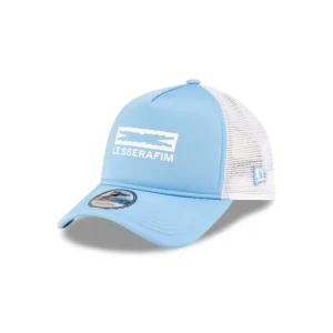 Shop Le Sserafim Blue 9FORTY AFrame Trucker Hat - KTGCaps - Baseball caps for various teams, purchased online at a discount