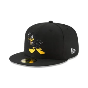 Sale Looney Tunes Daffy Duck Black 59FIFTY Fitted Hat - KTGCaps - Baseball caps for various teams, purchased online at a discount
