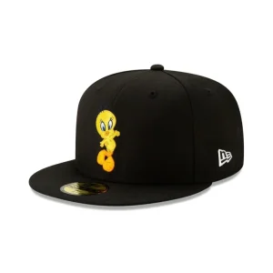 Hot Looney Tunes Tweety Bird Black 59FIFTY Fitted Hat - KTGCaps - Baseball caps for various teams, purchased online at a discount