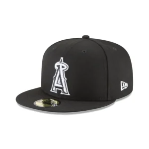Shop Los Angeles Angels Black and White Basic 59FIFTY Fitted Hat - KTGCaps - Baseball caps for various teams, purchased online at a discount