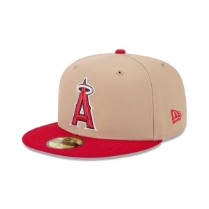 Best Los Angeles Angels Camel 59FIFTY Fitted Hat - KTGCaps - Baseball caps for various teams, purchased online at a discount