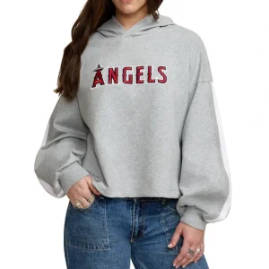 Hot Los Angeles Angels Gray Logo Select Womens Hoodie - KTGCaps - Baseball caps for various teams, purchased online at a discount