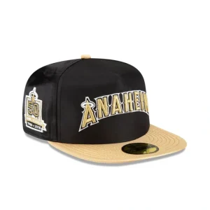 Caps* Los Angeles Angels Metallic Gold 59FIFTY AFrame Fitted Hat - KTGCaps - Baseball caps for various teams, purchased online at a discount