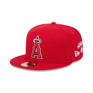 Caps* Los Angeles Angels Team Verbiage 59FIFTY Fitted Hat - KTGCaps - Baseball caps for various teams, purchased online at a discount