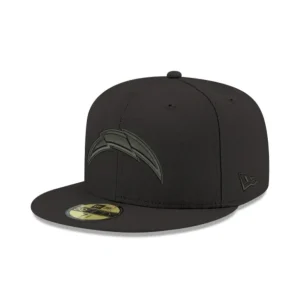 Shop Los Angeles Chargers Black On Black 59FIFTY Fitted Hat - KTGCaps - Baseball caps for various teams, purchased online at a discount