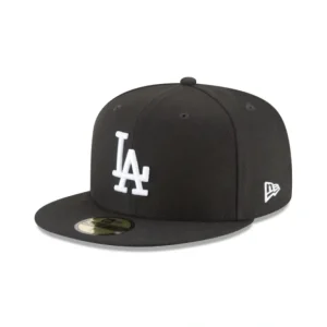 Caps* Los Angeles Dodgers Black and White Basic 59FIFTY Fitted Hat - KTGCaps - Baseball caps for various teams, purchased online at a discount