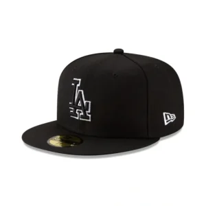Caps* Los Angeles Dodgers Black Outline 59FIFTY Fitted Hat - KTGCaps - Baseball caps for various teams, purchased online at a discount