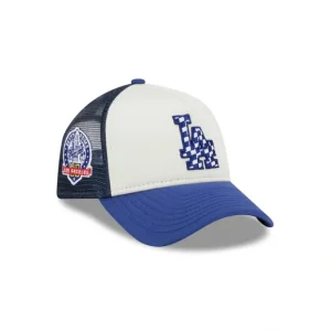 Caps* Los Angeles Dodgers Checkered Flag 9FORTY AFrame Trucker Hat - KTGCaps - Baseball caps for various teams, purchased online at a discount