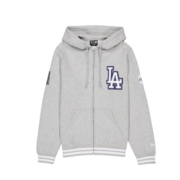 Caps* Los Angeles Dodgers Gray Logo Select FullZip Hoodie - KTGCaps - Baseball caps for various teams, purchased online at a discount