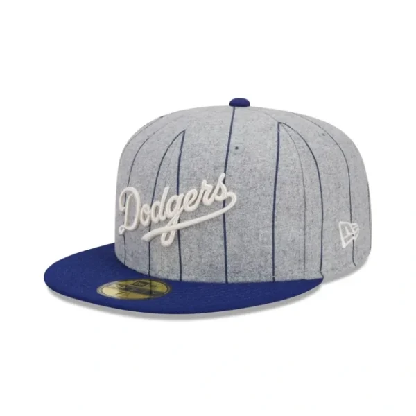 Caps* Los Angeles Dodgers Heather Pinstripe 59FIFTY Fitted Hat - KTGCaps - Baseball caps for various teams, purchased online at a discount