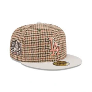 Caps* Los Angeles Dodgers Houndstooth 59FIFTY Fitted Hat - KTGCaps - Baseball caps for various teams, purchased online at a discount