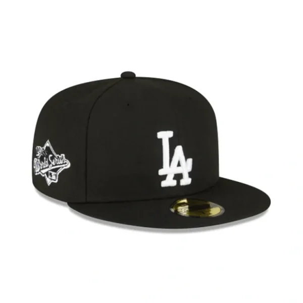 Caps* Los Angeles Dodgers Sidepatch Black 59FIFTY Fitted Hat - KTGCaps - Baseball caps for various teams, purchased online at a discount