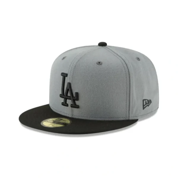 Best Los Angeles Dodgers Storm Gray Basic 59FIFTY Fitted Hat - KTGCaps - Baseball caps for various teams, purchased online at a discount