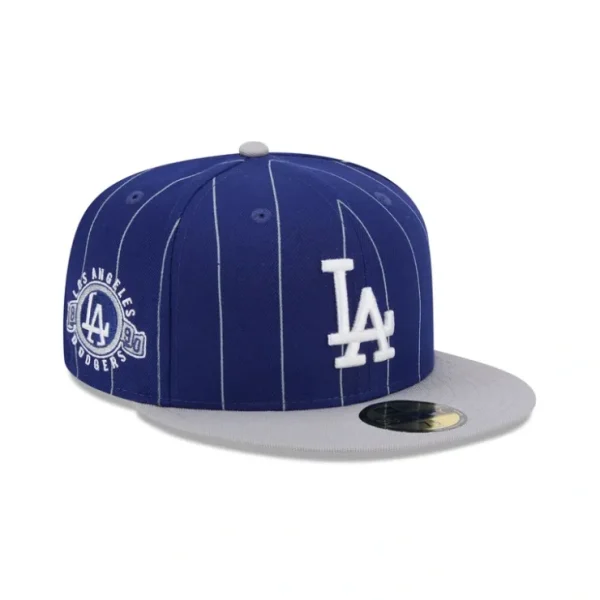 Caps* Los Angeles Dodgers Throwback Pinstripe 59FIFTY Fitted Hat - KTGCaps - Baseball caps for various teams, purchased online at a discount