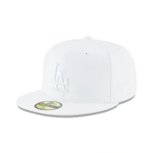 Caps* Los Angeles Dodgers Whiteout Basic 59FIFTY Fitted Hat - KTGCaps - Baseball caps for various teams, purchased online at a discount