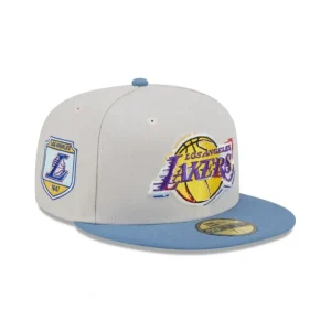 Caps* Los Angeles Lakers Color Brush 59FIFTY Fitted Hat - KTGCaps - Baseball caps for various teams, purchased online at a discount