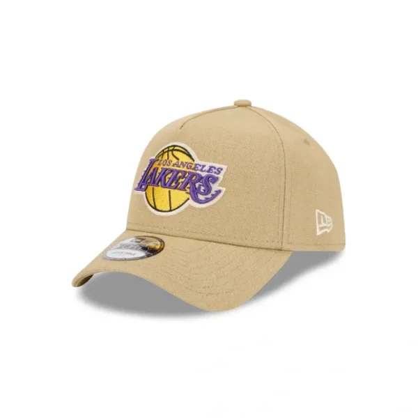 Caps* Los Angeles Lakers Logo Essentials Khaki 9FORTY AFrame Snapback Hat - KTGCaps - Baseball caps for various teams, purchased online at a discount