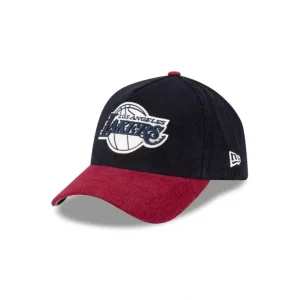 Caps* Los Angeles Lakers Navy Corduroy 9FORTY AFrame Snapback Hat - KTGCaps - Baseball caps for various teams, purchased online at a discount