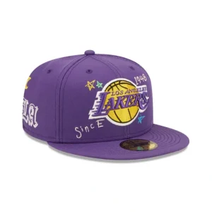 Caps* Los Angeles Lakers Scribble Collection 59FIFTY Fitted Hat - KTGCaps - Baseball caps for various teams, purchased online at a discount