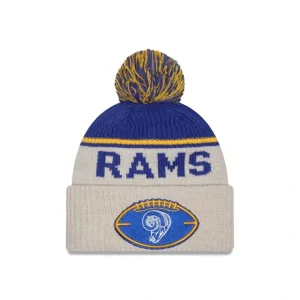 Caps* Los Angeles Rams 2024 Cold Weather Historic Pom Knit Hat - KTGCaps - Baseball caps for various teams, purchased online at a discount
