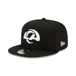 Caps* Los Angeles Rams Basic Black amp White 9FIFTY Snapback - KTGCaps - Baseball caps for various teams, purchased online at a discount