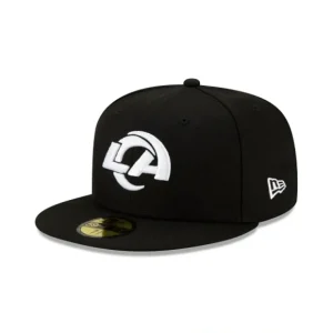 Caps* Los Angeles Rams Black and White 59FIFTY Fitted Hat - KTGCaps - Baseball caps for various teams, purchased online at a discount